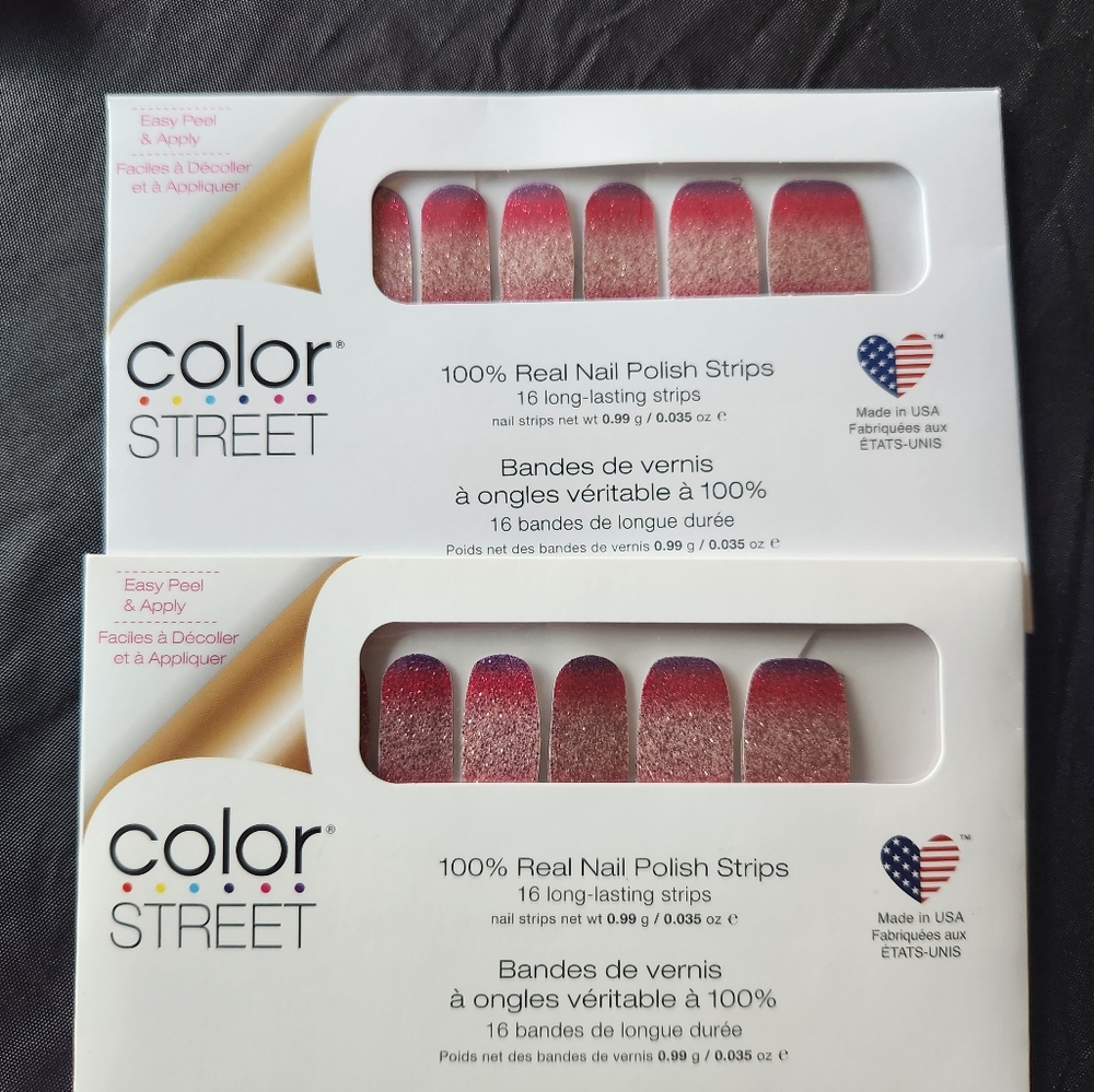 Color Street RETIRED shade “Nuclear Fuchsian” real nail polish strips  Set of 2